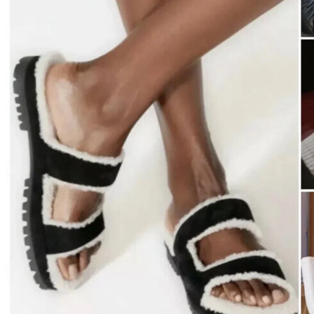 TAMARA MELLON Roam Shearing Slides Platform Sandals women size 36 US 6